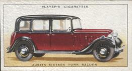 1936 Player's Motor Cars A Series #7 Austin Sixteen York Saloon Front