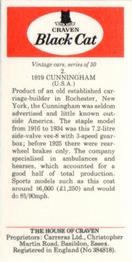1976 Craven Black Cat Vintage Cars #2 1919 Cunningham Back