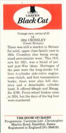 1976 Craven Black Cat Vintage Cars #14 1924 Crossley Back