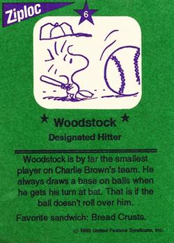 1991 Ziploc Peanuts All-Stars #6 Woodstock Back