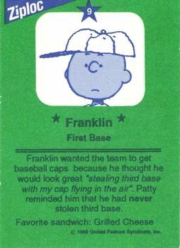1991 Ziploc Peanuts All-Stars #9 Franklin Back