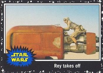 2015 Topps Star Wars Journey to the Force Awakens - Black Starfield #85 Rey takes off Front
