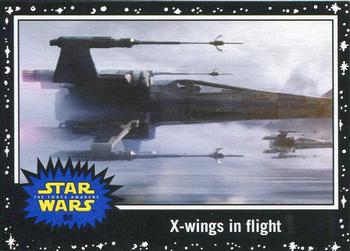 2015 Topps Star Wars Journey to the Force Awakens - Black Starfield #86 X-wings in flight Front