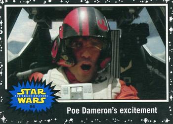 2015 Topps Star Wars Journey to the Force Awakens - Black Starfield #94 Poe Dameron's excitement Front