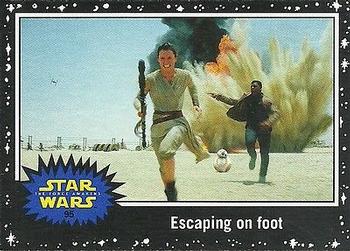 2015 Topps Star Wars Journey to the Force Awakens - Black Starfield #95 Escaping on foot Front