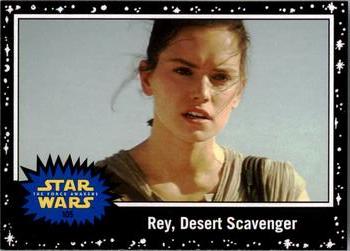 2015 Topps Star Wars Journey to the Force Awakens - Black Starfield #105 Rey, Desert Scavenger Front