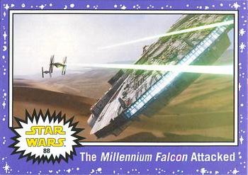 2015 Topps Star Wars Journey to the Force Awakens - Purple Starfield #88 The Millennium Falcon Attacked Front