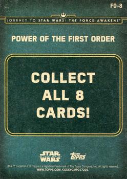 2015 Topps Star Wars Journey to the Force Awakens - Power of the First Order #FO-8 The First Order Back