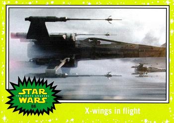 2015 Topps Star Wars Journey to the Force Awakens - Jabba Slime Green Starfield #86 X-wings in flight Front