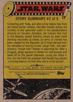 2015 Topps Star Wars Journey to the Force Awakens - Jabba Slime Green Starfield #7 The mystery on Kamino Back