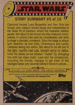 2015 Topps Star Wars Journey to the Force Awakens - Jabba Slime Green Starfield #65 Han Solo's return Back