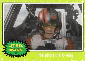 2015 Topps Star Wars Journey to the Force Awakens - Jabba Slime Green Starfield #90 Poe pilots the X-wing Front