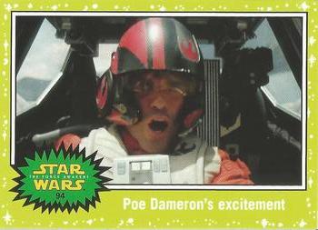2015 Topps Star Wars Journey to the Force Awakens - Jabba Slime Green Starfield #94 Poe Dameron's excitement Front