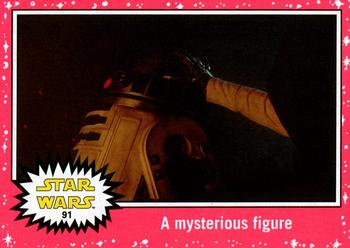 2015 Topps Star Wars Journey to the Force Awakens - Lightsaber Neon Starfield #91 A mysterious figure Front