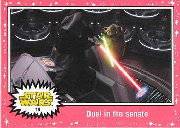 2015 Topps Star Wars Journey to the Force Awakens - Lightsaber Neon Starfield #18 Duel in the senate Front