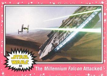 2015 Topps Star Wars Journey to the Force Awakens - Lightsaber Neon Starfield #88 The Millennium Falcon Attacked Front