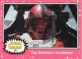 2015 Topps Star Wars Journey to the Force Awakens - Lightsaber Neon Starfield #94 Poe Dameron's excitement Front