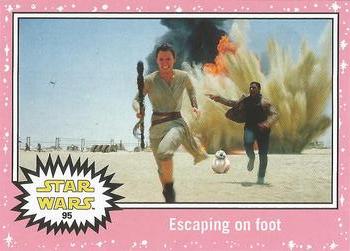 2015 Topps Star Wars Journey to the Force Awakens - Lightsaber Neon Starfield #95 Escaping on foot Front