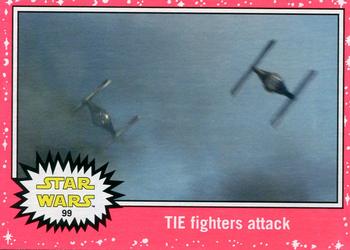 2015 Topps Star Wars Journey to the Force Awakens - Lightsaber Neon Starfield #99 TIE fighters attack Front