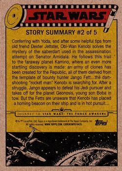 2015 Topps Star Wars Journey to the Force Awakens - Death Star Silver Starfield #7 The mystery on Kamino Back