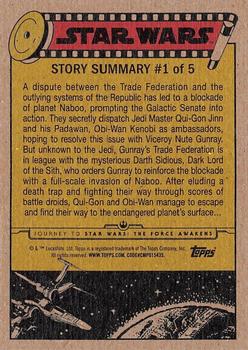 2015 Topps Star Wars Journey to the Force Awakens - Death Star Silver Starfield #1 Negotiations gone wrong Back