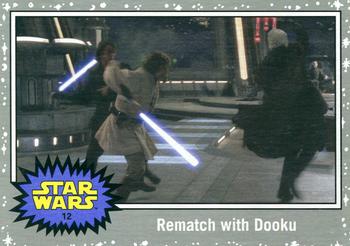 2015 Topps Star Wars Journey to the Force Awakens - Death Star Silver Starfield #12 Rematch with Dooku Front