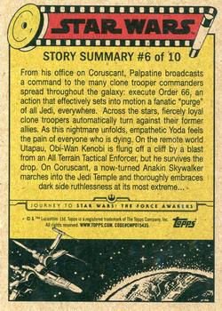 2015 Topps Star Wars Journey to the Force Awakens - Death Star Silver Starfield #16 Order 66 Back