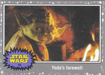 2015 Topps Star Wars Journey to the Force Awakens - Death Star Silver Starfield #68 Yoda's farewell Front