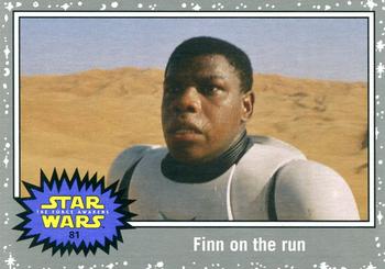 2015 Topps Star Wars Journey to the Force Awakens - Death Star Silver Starfield #81 Finn on the run Front