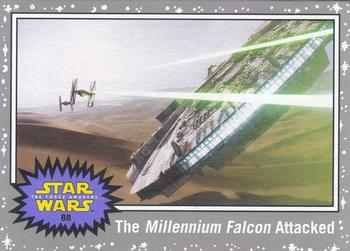 2015 Topps Star Wars Journey to the Force Awakens - Death Star Silver Starfield #88 The Millennium Falcon Attacked Front