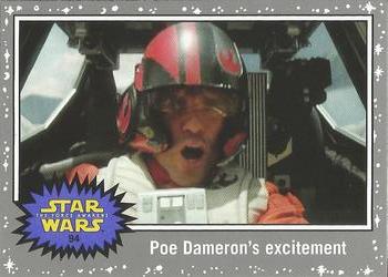 2015 Topps Star Wars Journey to the Force Awakens - Death Star Silver Starfield #94 Poe Dameron's excitement Front