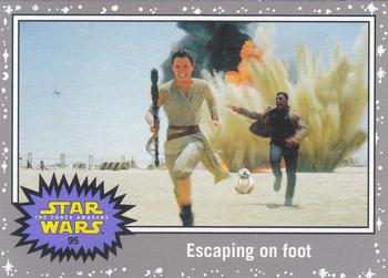 2015 Topps Star Wars Journey to the Force Awakens - Death Star Silver Starfield #95 Escaping on foot Front
