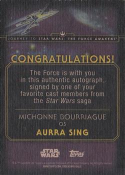 2015 Topps Star Wars Journey to the Force Awakens - Autographs #NNO Michonne Bourriague Back