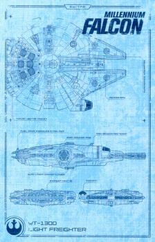 2015 Topps Star Wars Journey to the Force Awakens - Blueprints #BP-3 Millennium Falcon Front