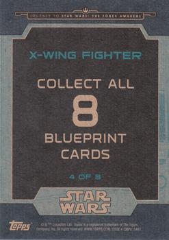 2015 Topps Star Wars Journey to the Force Awakens - Blueprints #BP-4 X-Wing Back