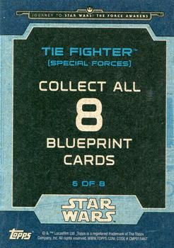 2015 Topps Star Wars Journey to the Force Awakens - Blueprints #BP-6 TIE Fighter (Special Forces) Back