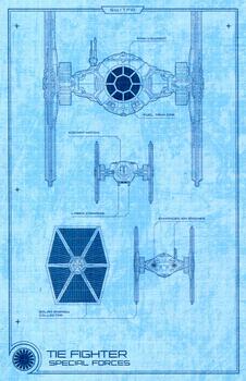 2015 Topps Star Wars Journey to the Force Awakens - Blueprints #BP-6 TIE Fighter (Special Forces) Front