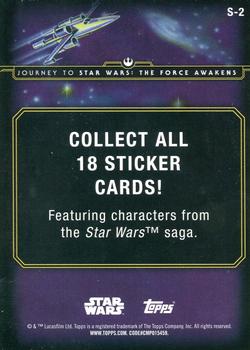 2015 Topps Star Wars Journey to the Force Awakens - Character Stickers #S-2 Han Solo Back