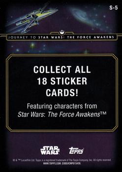 2015 Topps Star Wars Journey to the Force Awakens - Character Stickers #S-5 Finn Back