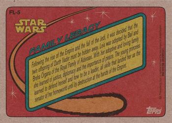 2015 Topps Star Wars Journey to the Force Awakens - Family Legacy #FL-5 Bail Organa & Leia Organa Back