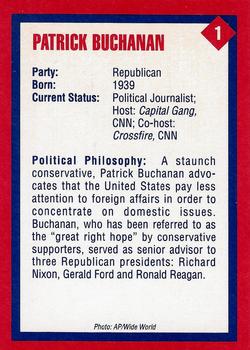 1992 Tuff Stuff Presidential Prospects #1 Patrick Buchanan Back