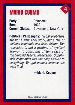 1992 Tuff Stuff Presidential Prospects #4 Mario Cuomo Back