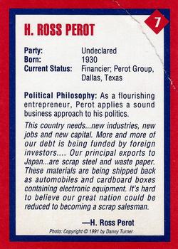 1992 Tuff Stuff Presidential Prospects #7 H. Ross Perot Back