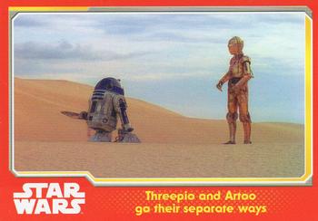 2015 Topps Star Wars Journey to the Force Awakens (UK version) #5 Threepio and Artoo go their separate ways Front
