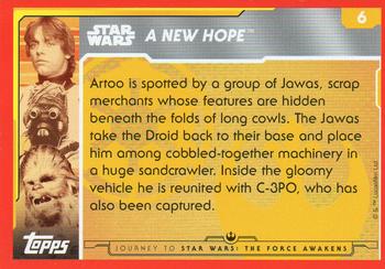 2015 Topps Star Wars Journey to the Force Awakens (UK version) #6 Jawas capture the Droids Back