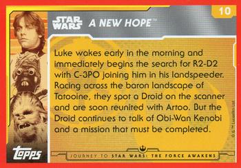 2015 Topps Star Wars Journey to the Force Awakens (UK version) #10 Luke and C-3PO search for Artoo Back