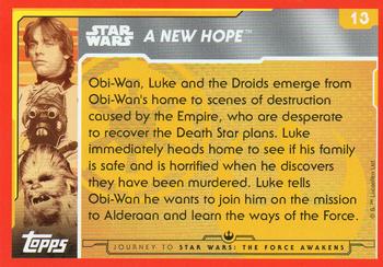 2015 Topps Star Wars Journey to the Force Awakens (UK version) #13 Luke joins Obi-Wan's mission Back