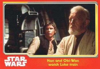 2015 Topps Star Wars Journey to the Force Awakens (UK version) #19 Han and Obi-Wan watch Luke train Front