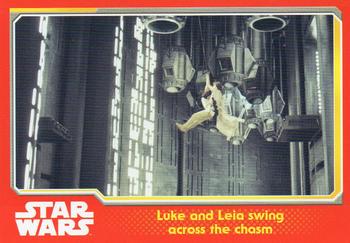 2015 Topps Star Wars Journey to the Force Awakens (UK version) #32 Luke and Leia swing across the chasm Front