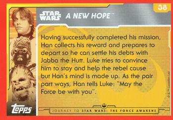2015 Topps Star Wars Journey to the Force Awakens (UK version) #38 Han departs with his reward Back